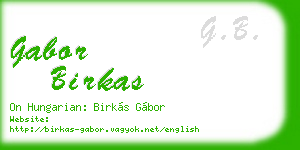 gabor birkas business card